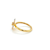 22K Gold Three Tone CZ Ring